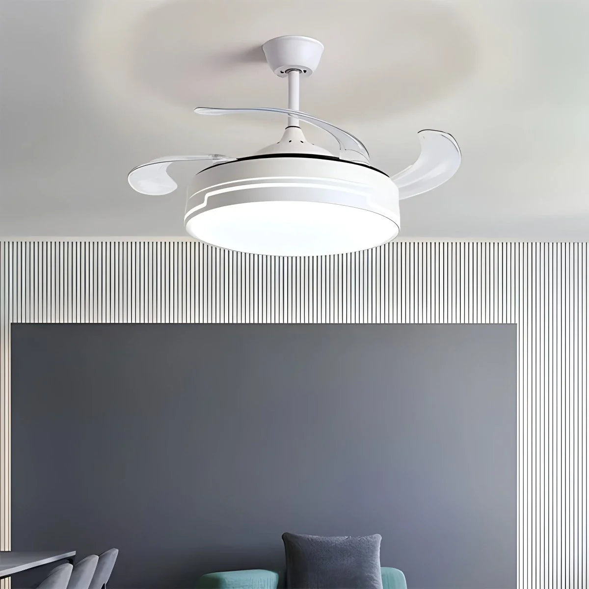 Luvori Remote Minimalist Hugger Ceiling Fan Light