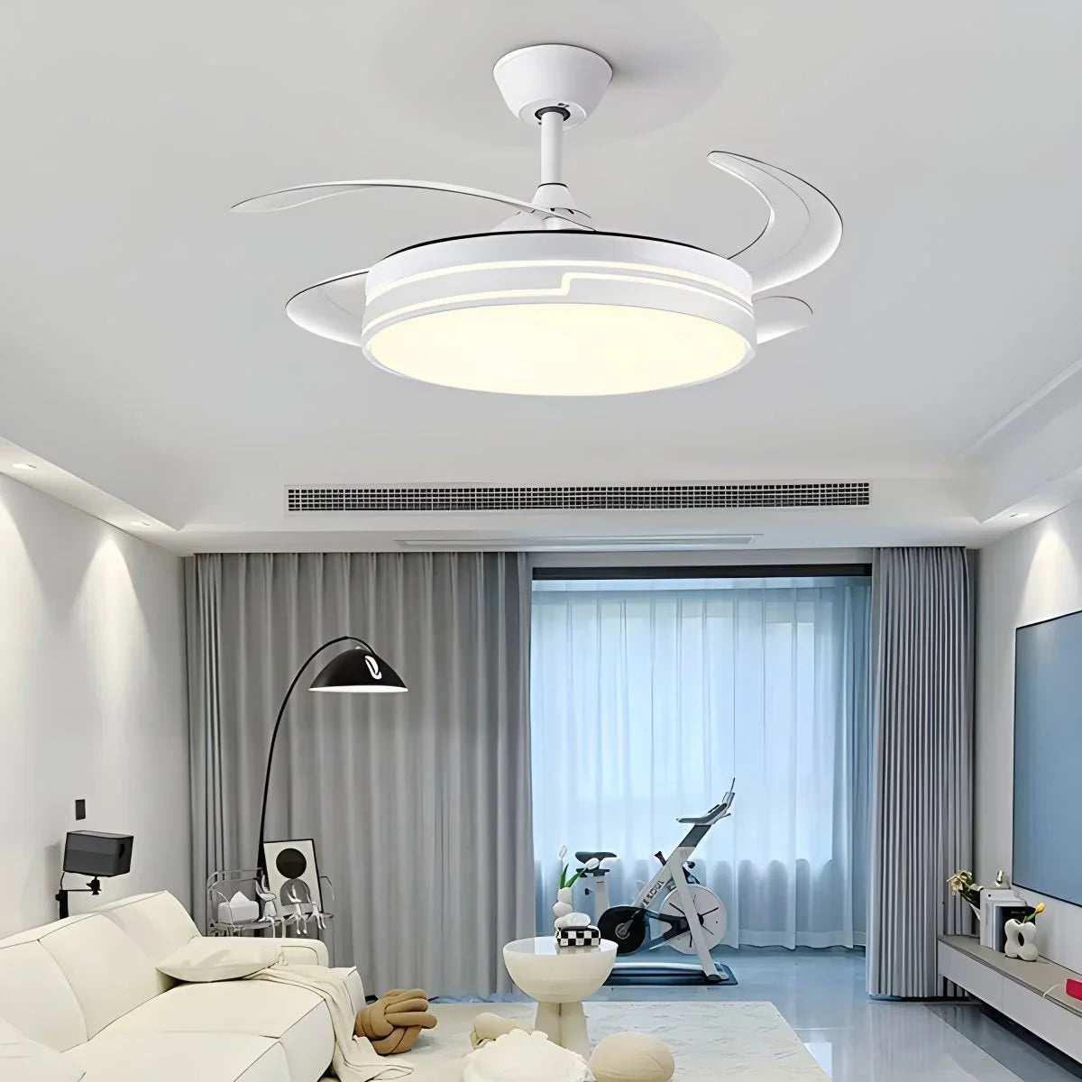 Luvori Remote Minimalist Hugger Ceiling Fan Light
