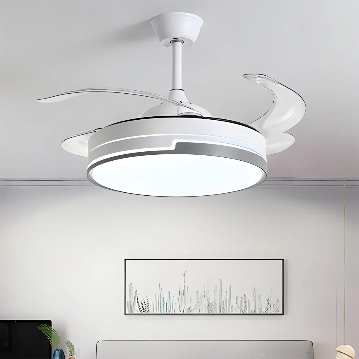 Luvori Remote Minimalist Hugger Ceiling Fan Light