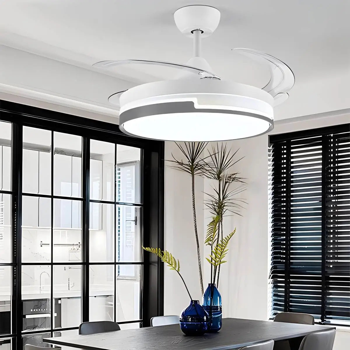 Luvori Remote Minimalist Hugger Ceiling Fan Light