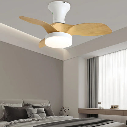 Eloer Small Propeller Ceiling Fan With Light for Bedroom