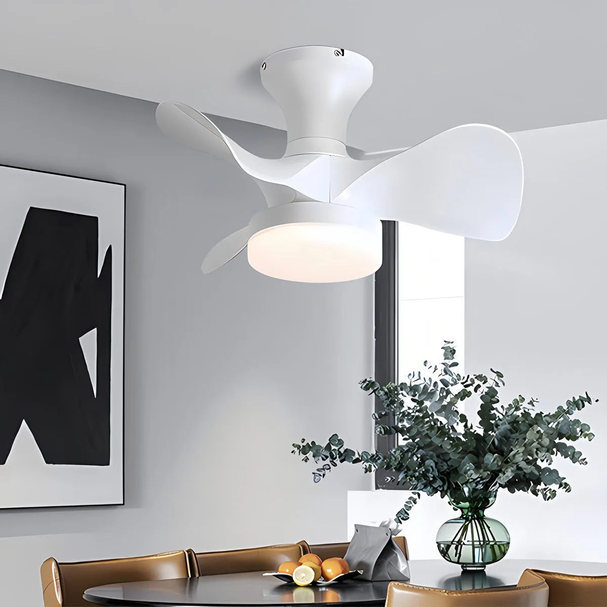 Eloer Small Propeller Ceiling Fan With Light for Bedroom