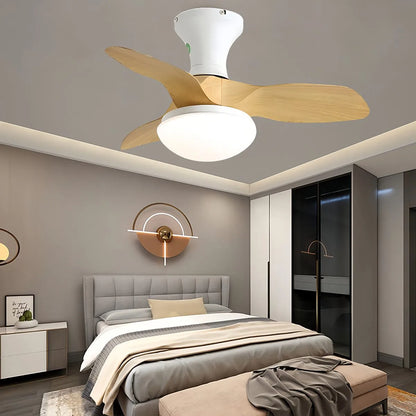 Eloer Small Propeller Ceiling Fan With Light for Bedroom