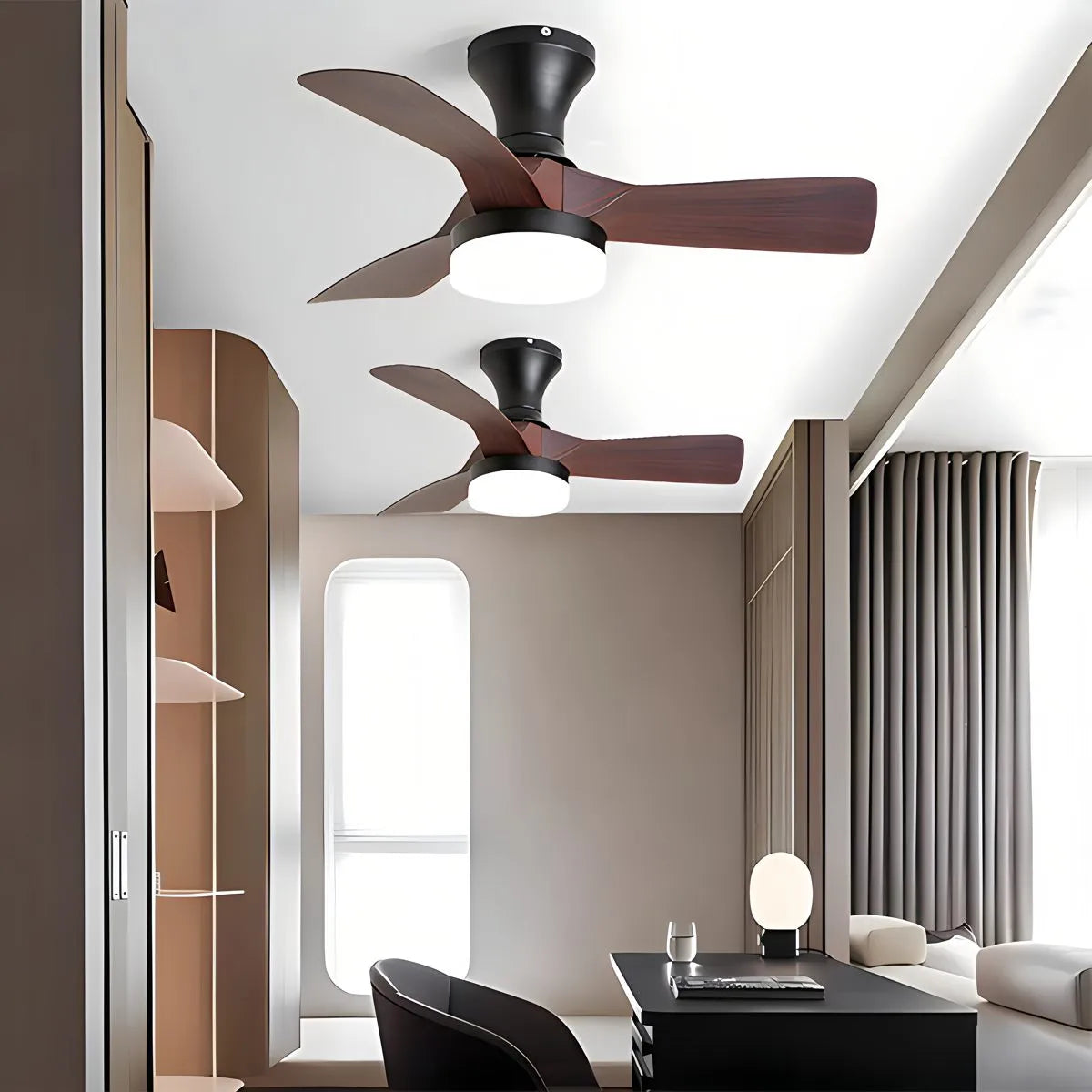 Eloer Small Propeller Ceiling Fan With Light for Bedroom