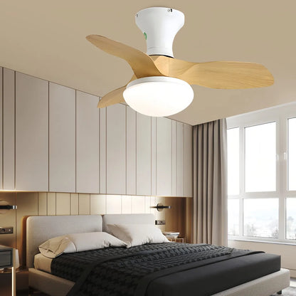 Eloer Small Propeller Ceiling Fan With Light for Bedroom