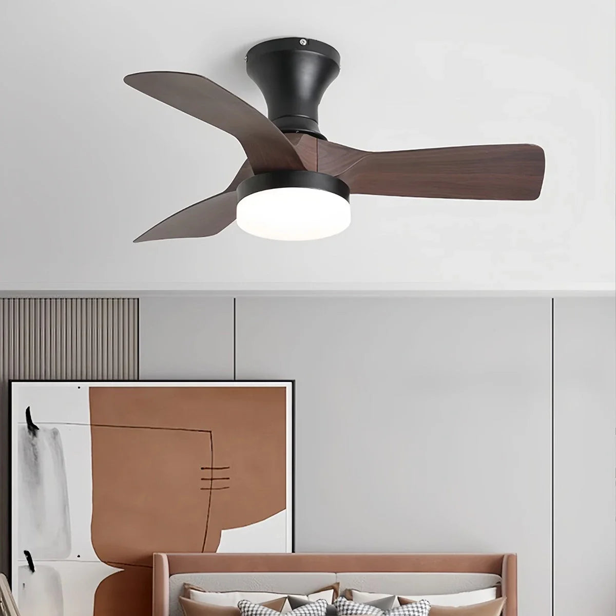 Eloer Small Propeller Ceiling Fan With Light for Bedroom