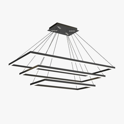 Eloer Modern Black Tiered Rectangular Chandelier