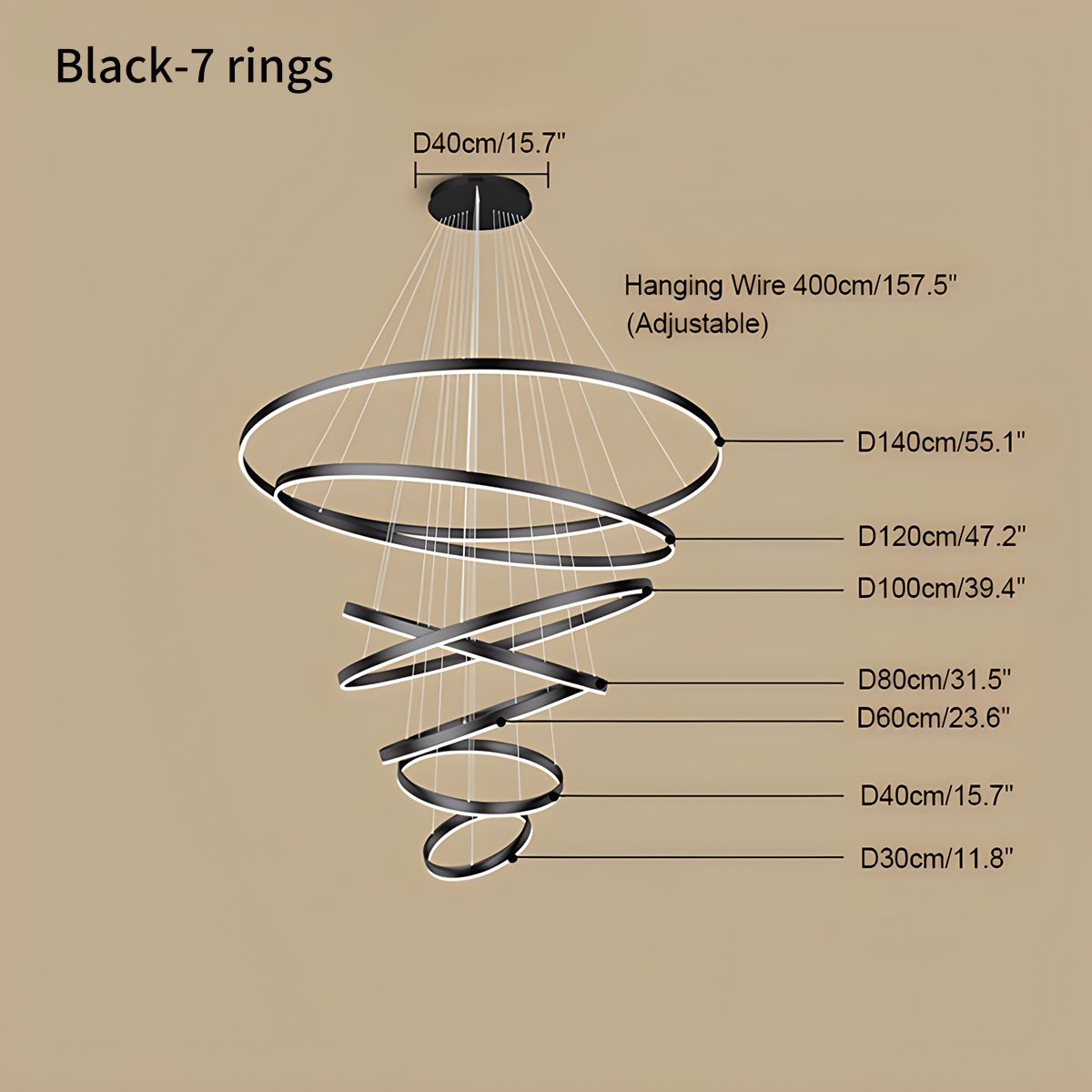 Eloer Tiered Ring Chandelier for Dining Room