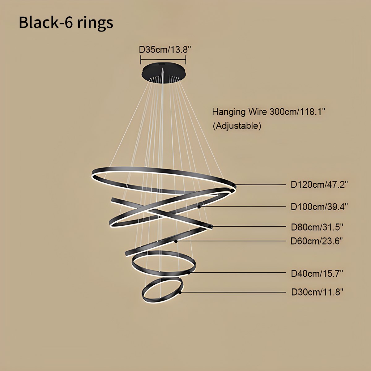 Eloer Tiered Ring Chandelier for Dining Room