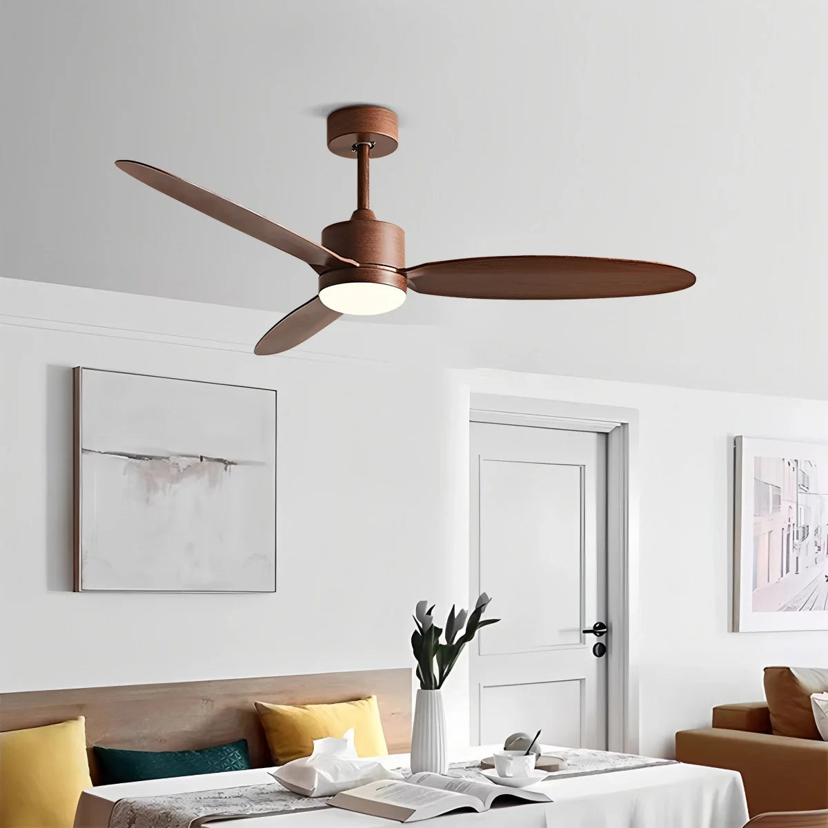 Eloer 3-Blade Ceiling Fan With Light for Bedroom