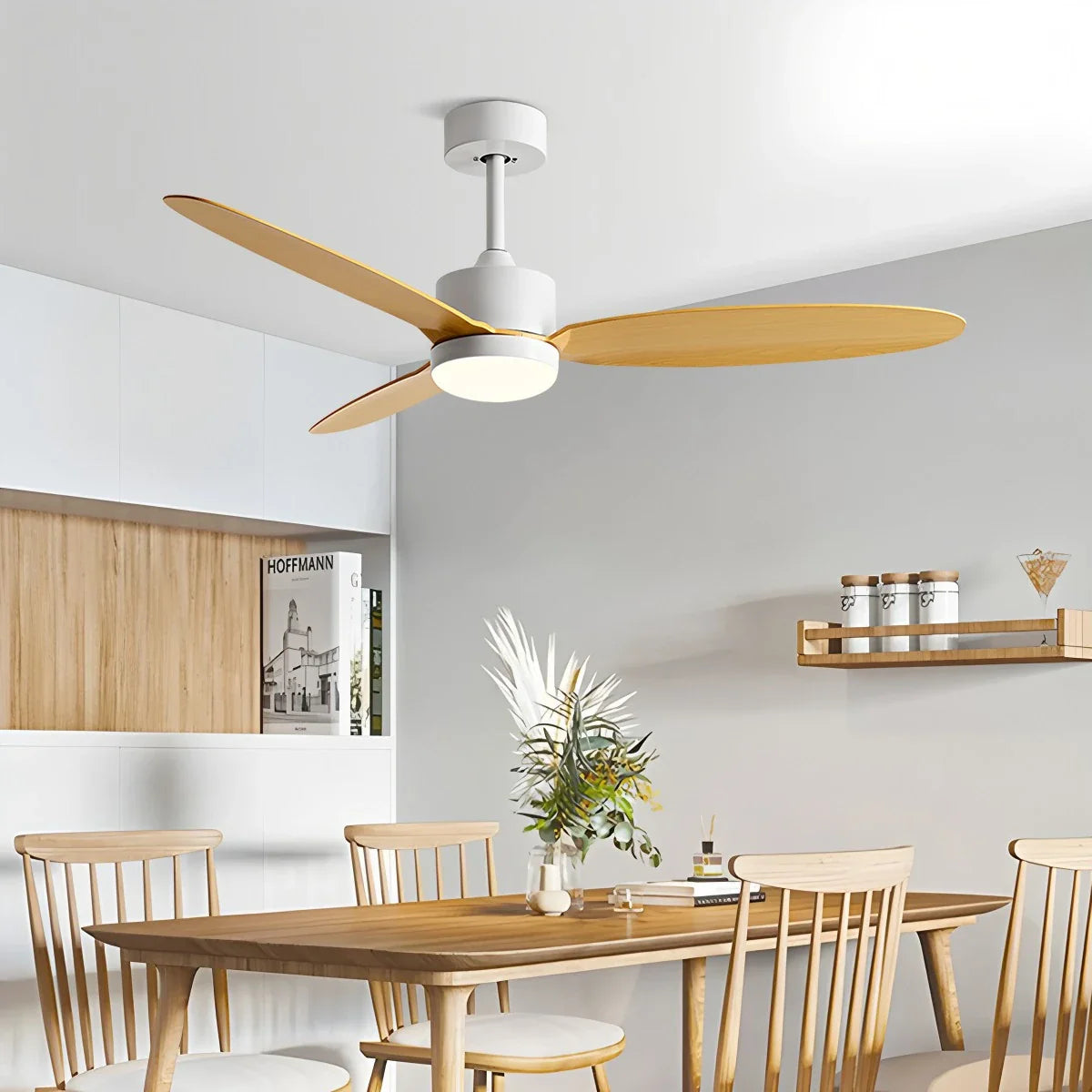 Eloer 3-Blade Ceiling Fan With Light for Bedroom