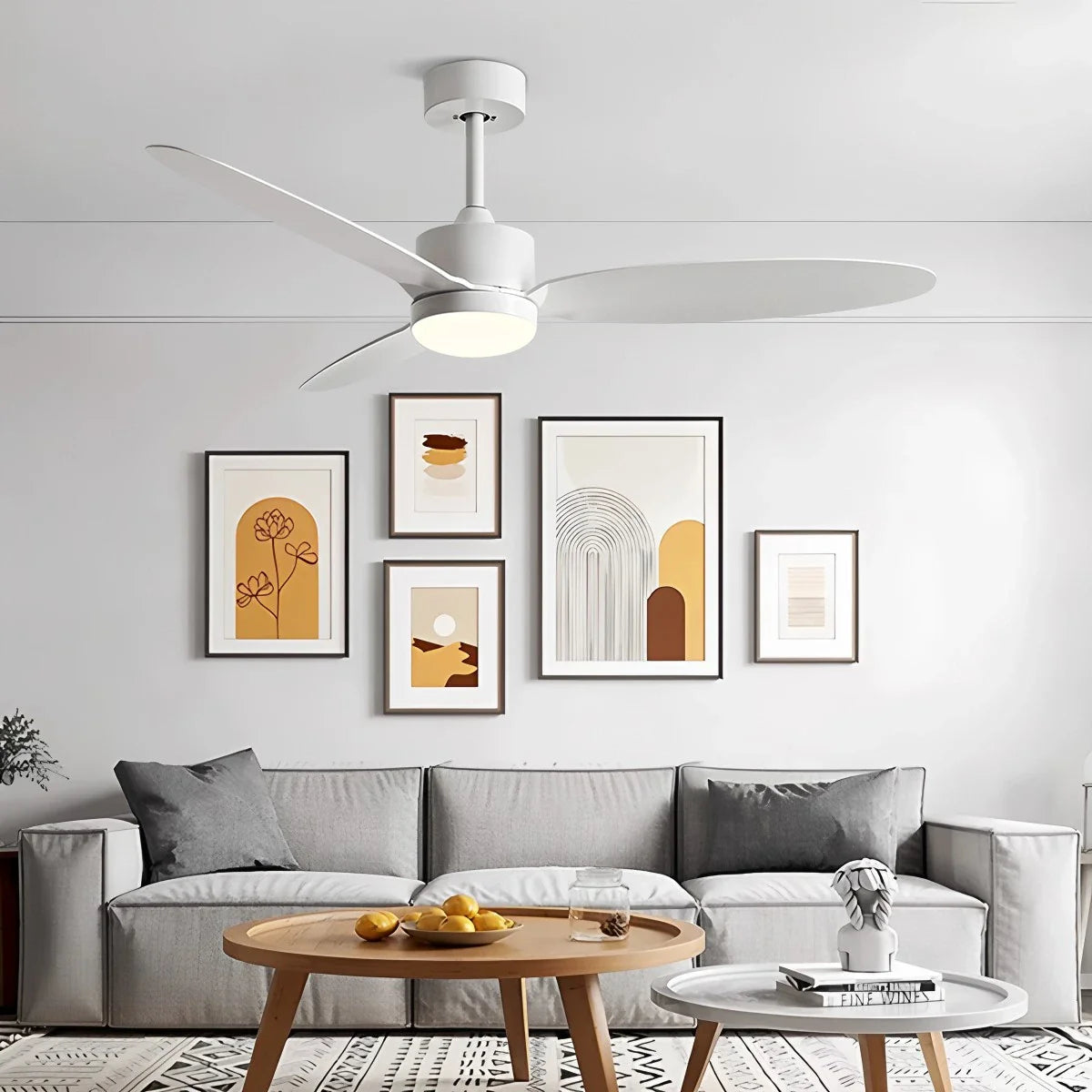 Eloer 3-Blade Ceiling Fan With Light for Bedroom