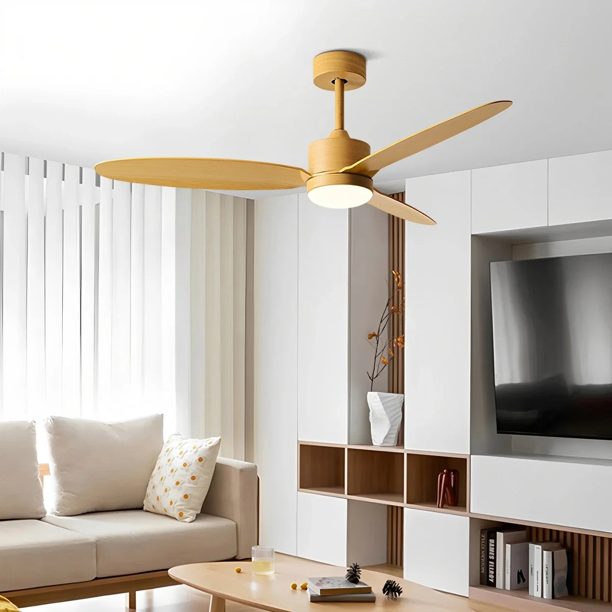 Eloer 3-Blade Ceiling Fan With Light for Bedroom