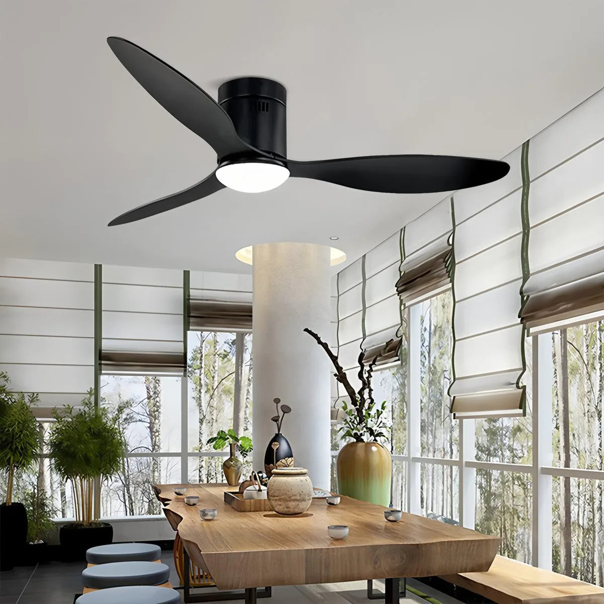 Eloer 3 Blade Modern Ceiling Fan with Light