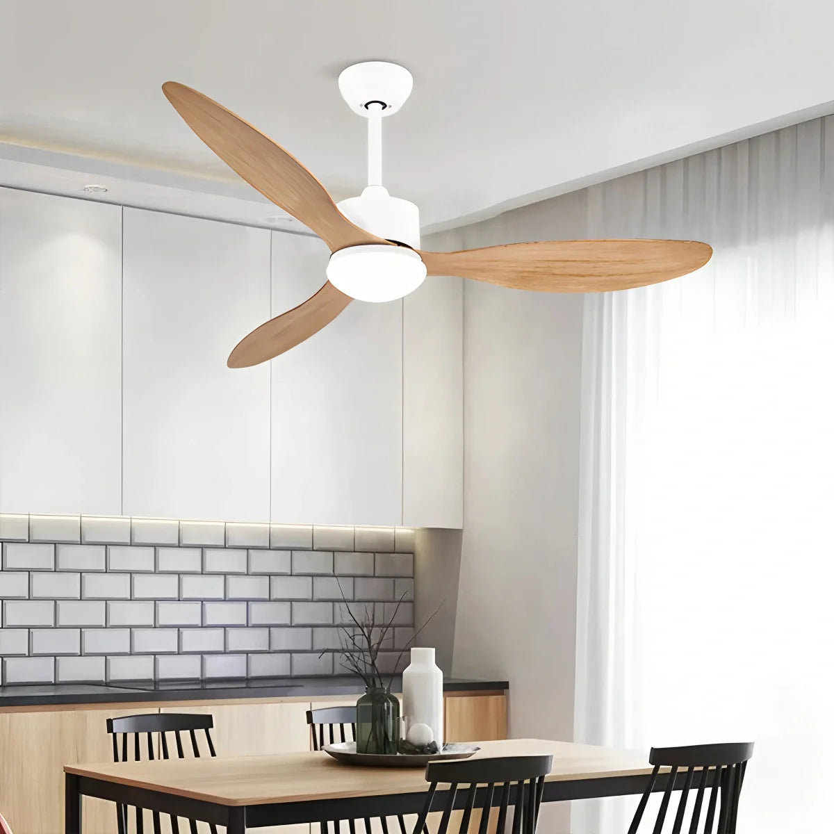 Eloer 3 Blade Modern Ceiling Fan with Light