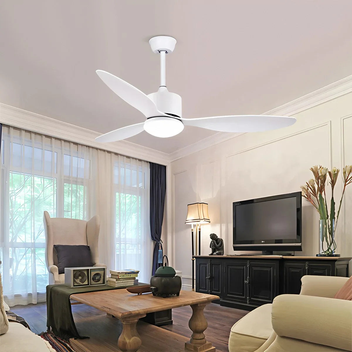 Eloer 3 Blade Modern Ceiling Fan with Light