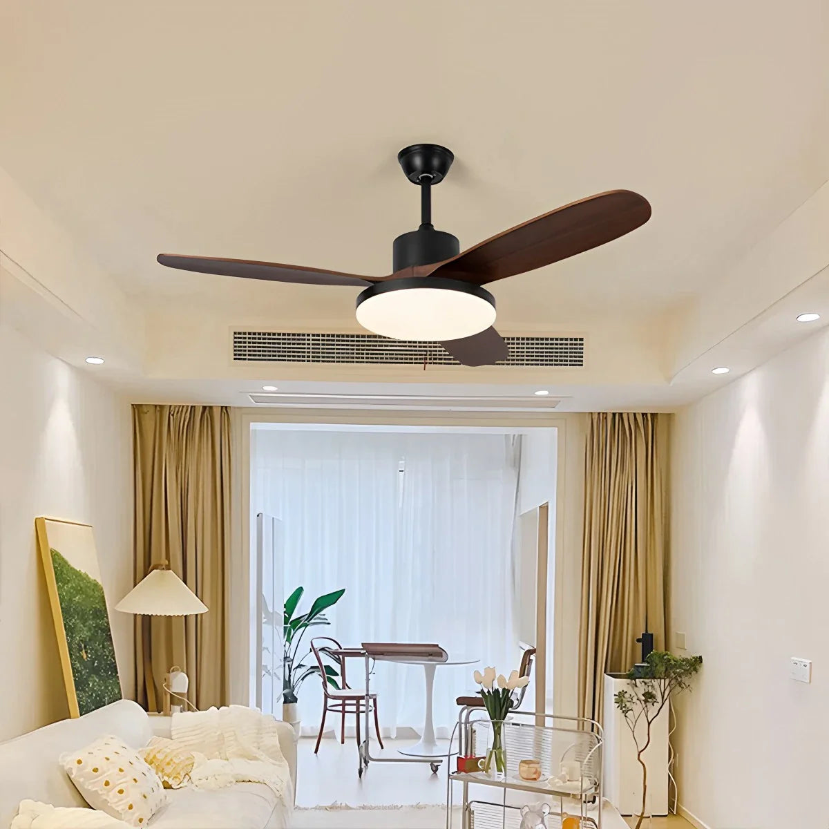 Eloer Wood 3 Blade Ceiling Fan with Light