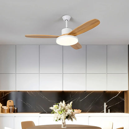 Eloer Wood 3 Blade Ceiling Fan with Light