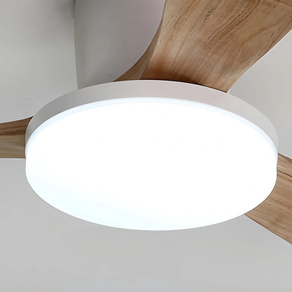 Eloer Wood 3 Blade Low Profile Ceiling Fan Lamp