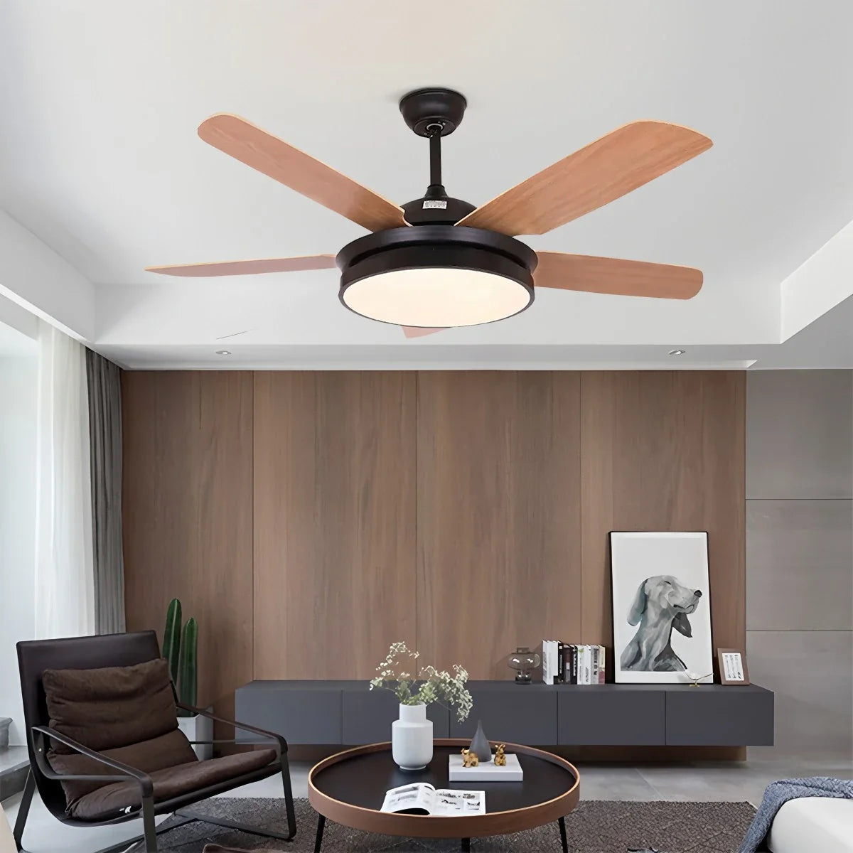 Eloer 5 Blade Ceiling Fan Light for Living Room