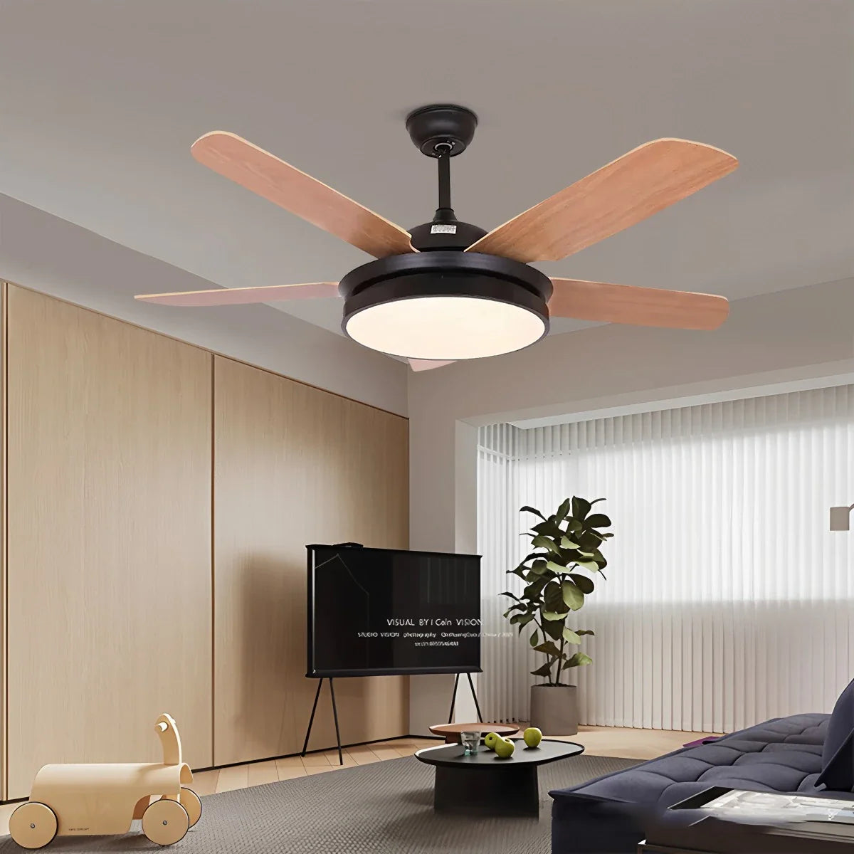 Eloer 5 Blade Ceiling Fan Light for Living Room