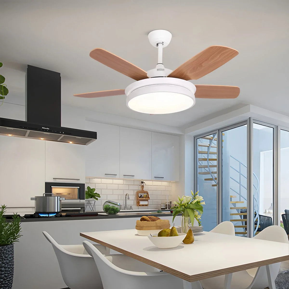 Eloer 5 Blade Ceiling Fan Light for Living Room