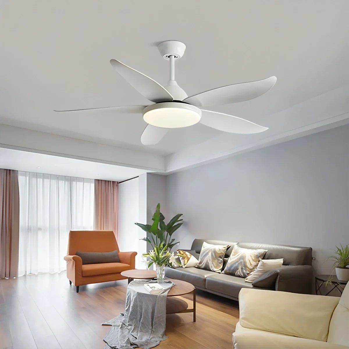 Eloer 5 Blade Contemporary Ceiling Fan Lamp