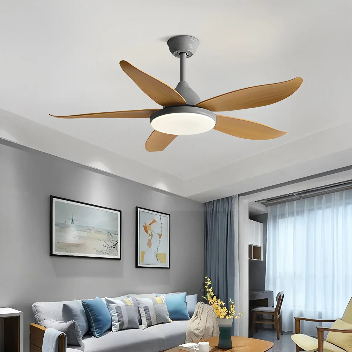 Eloer 5 Blade Contemporary Ceiling Fan Lamp