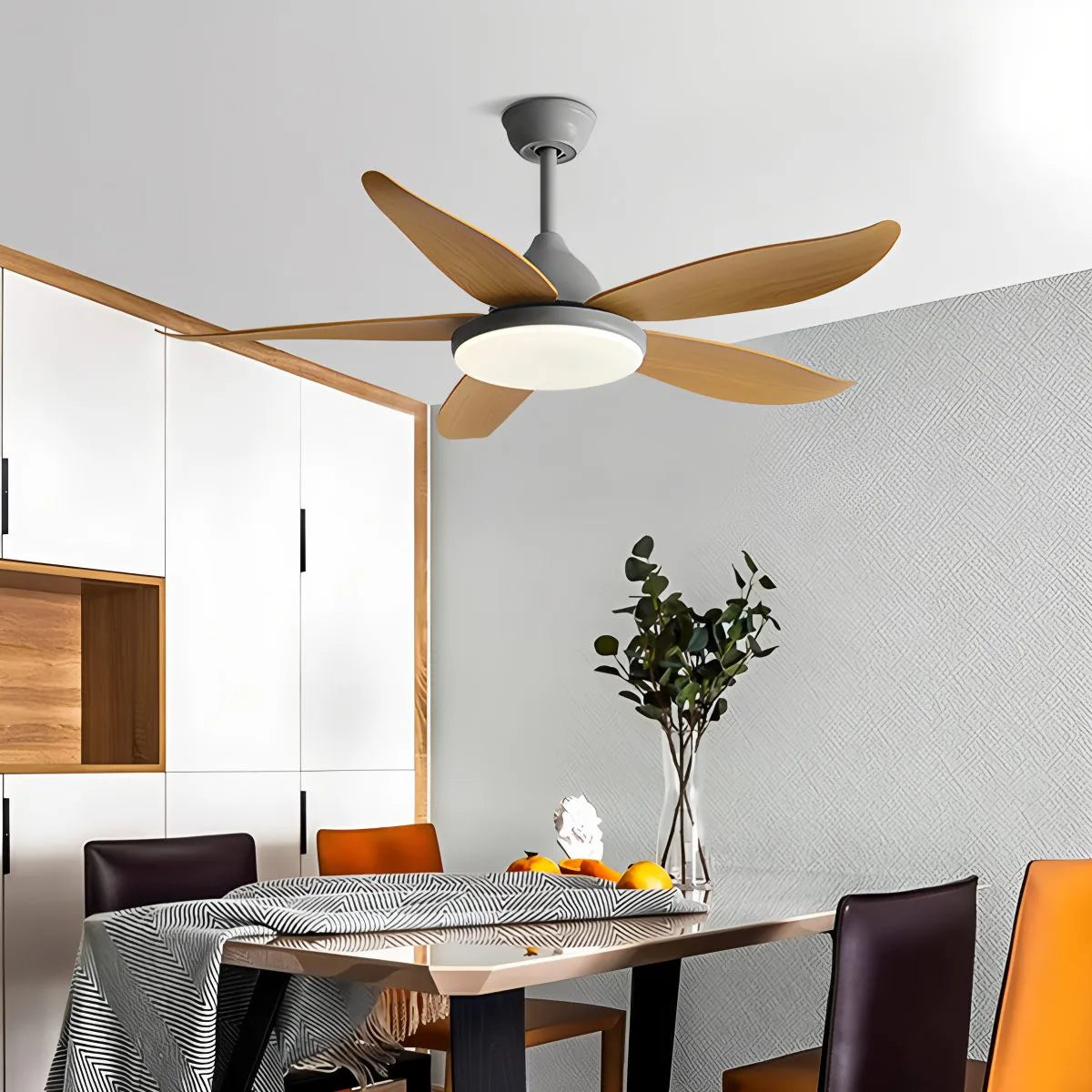 Eloer 5 Blade Contemporary Ceiling Fan Lamp