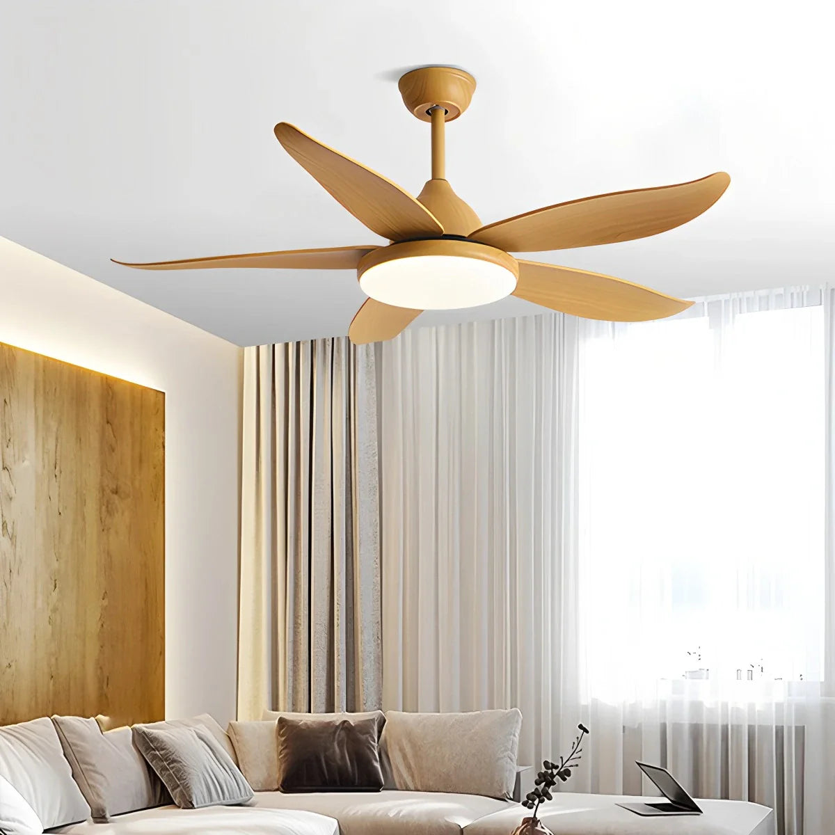 Eloer 5 Blade Contemporary Ceiling Fan Lamp