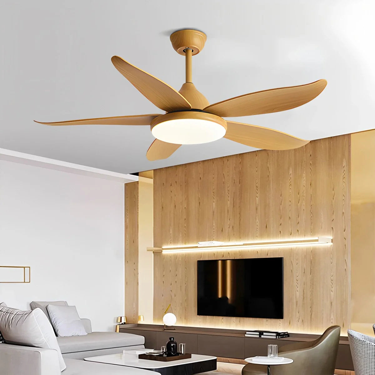 Eloer 5 Blade Contemporary Ceiling Fan Lamp