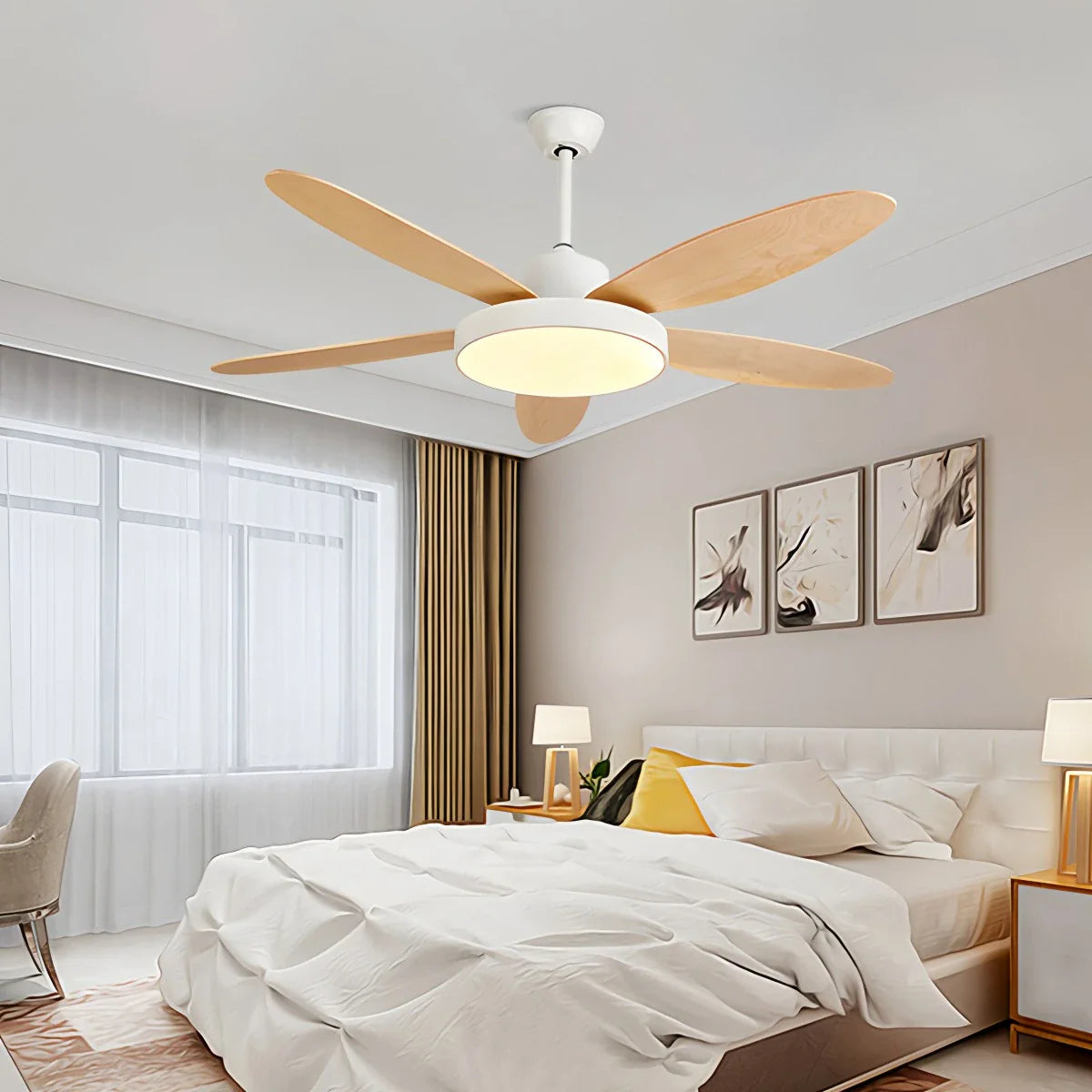 Eloer 5 Blade Modern Ceiling Fan Lamp for Living Room