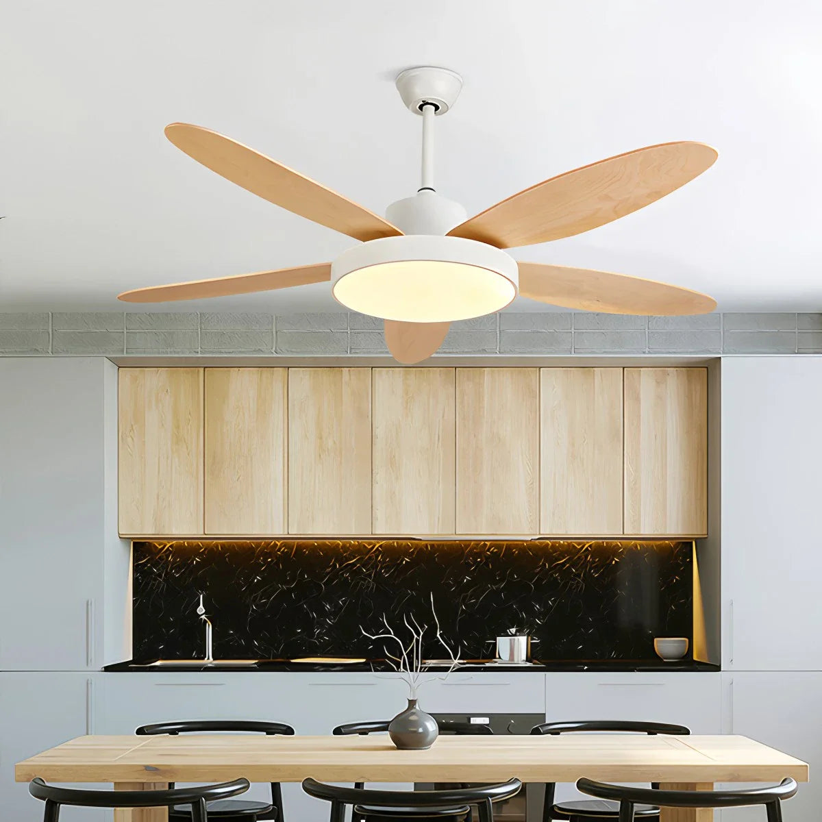 Eloer 5 Blade Modern Ceiling Fan Lamp for Living Room