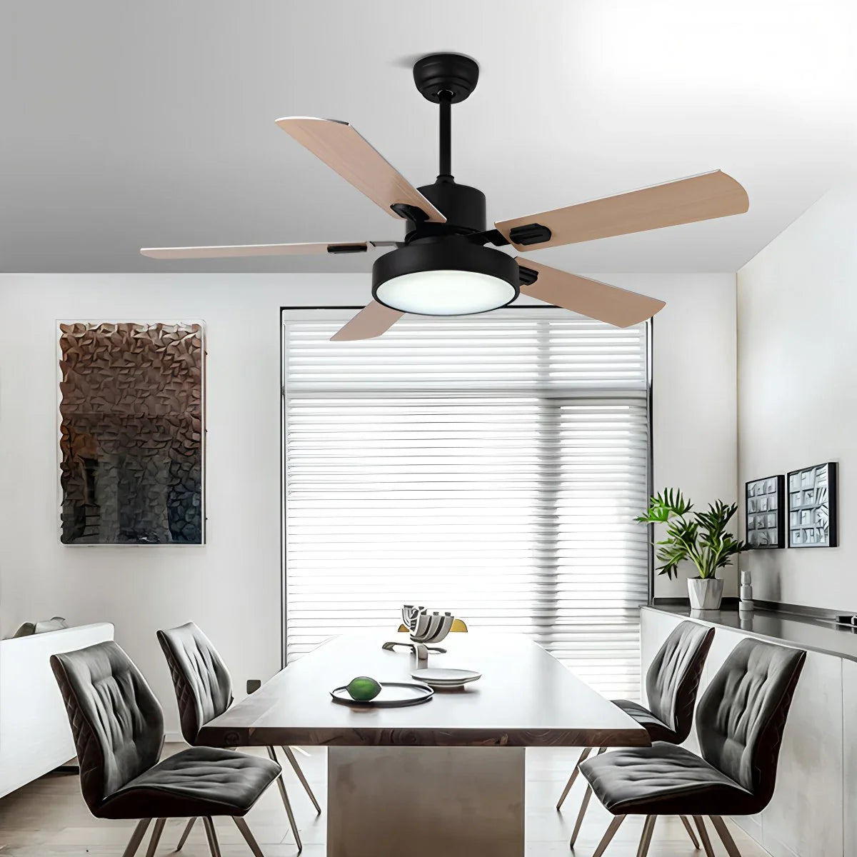 Eloer 5 Blade Vintage Ceiling Fan Light for Living Room