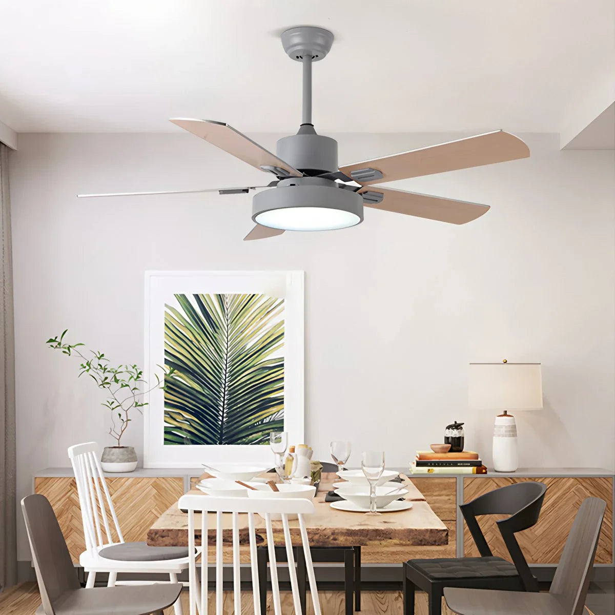 Eloer 5 Blade Vintage Ceiling Fan Light for Living Room