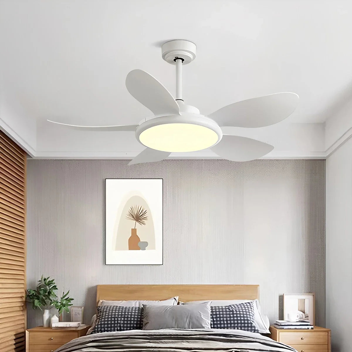 Eloer 5-Blade Wood Ceiling Fan with Light for Living Room