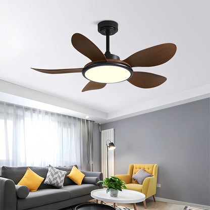 Eloer 5-Blade Wood Ceiling Fan with Light for Living Room