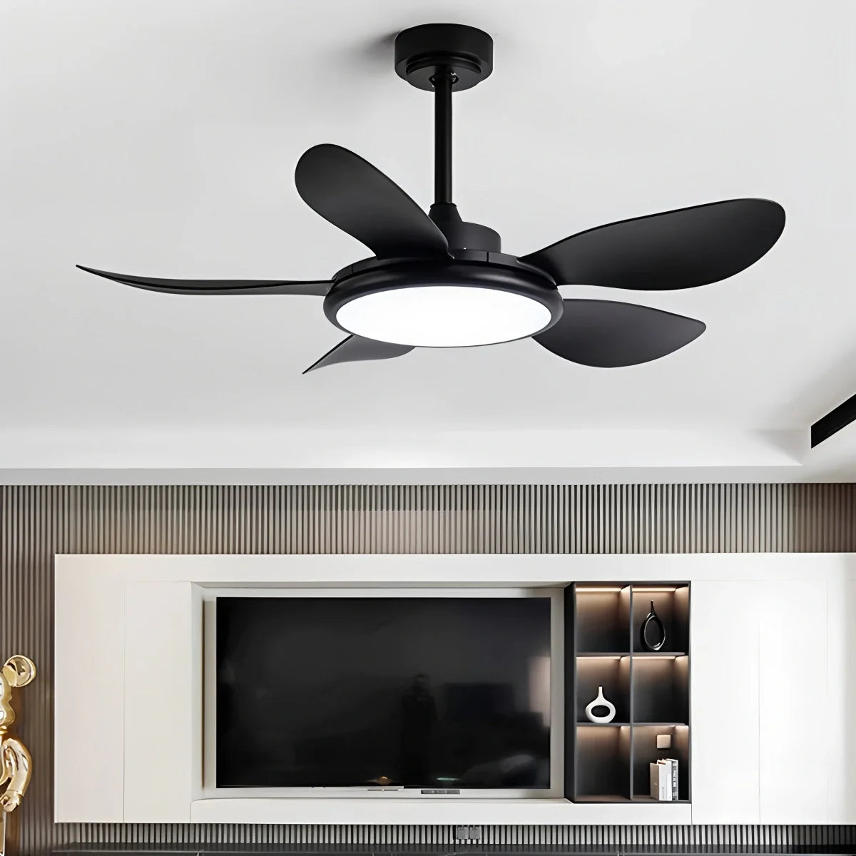 Eloer 5-Blade Wood Ceiling Fan with Light for Living Room