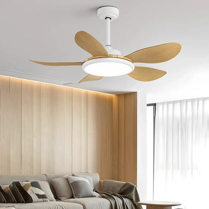 Eloer 5-Blade Wood Ceiling Fan with Light for Living Room
