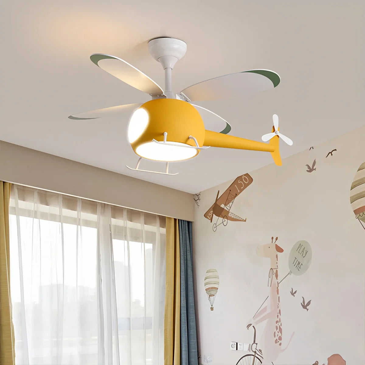 Eloer Airplane Ceiling Fan Lamp for Children’s Room