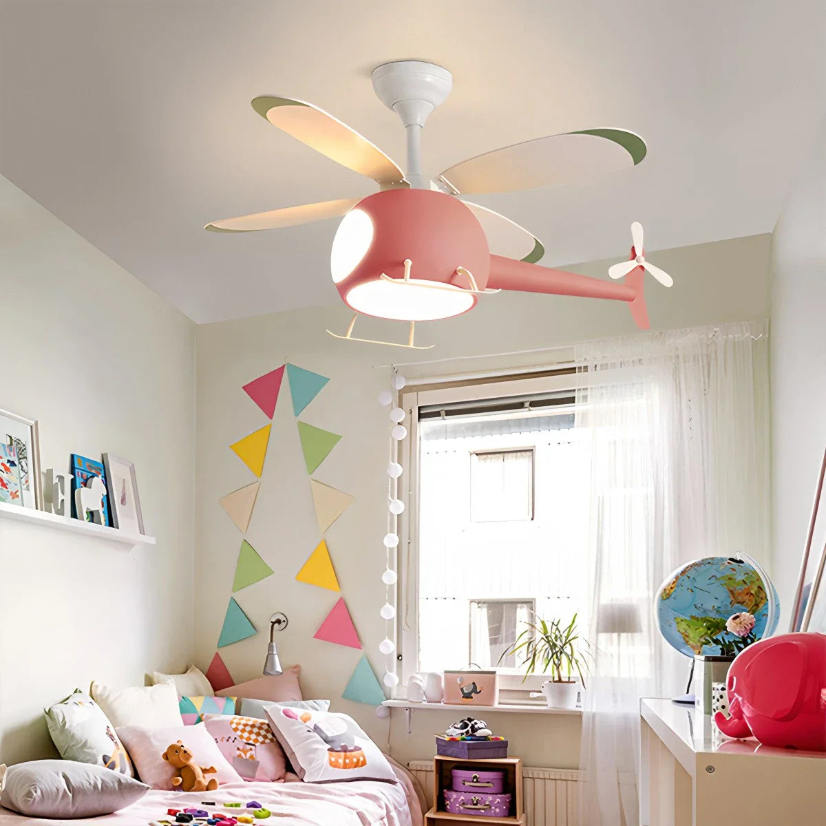 Eloer Airplane Ceiling Fan Lamp for Children’s Room