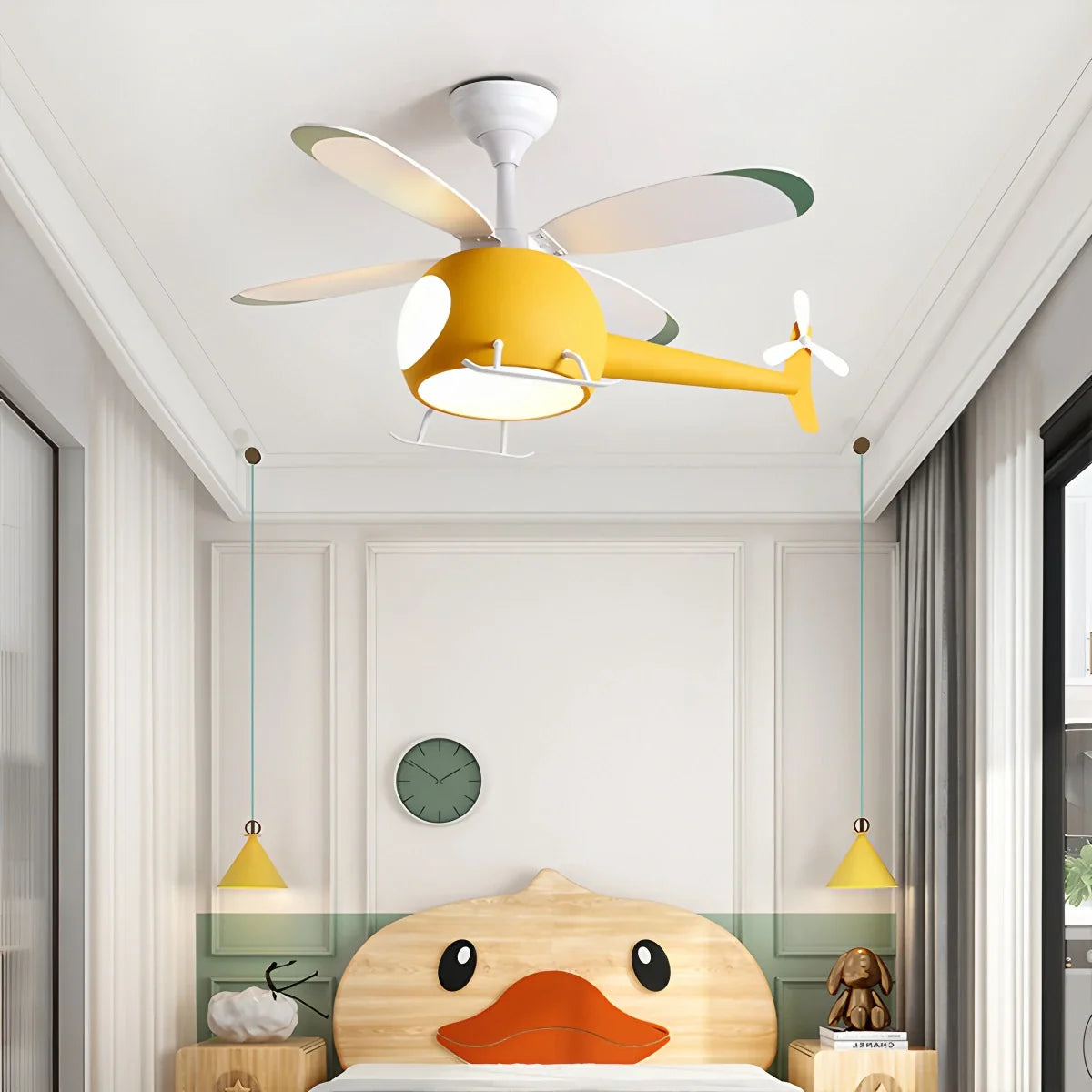 Eloer Airplane Ceiling Fan Lamp for Children’s Room