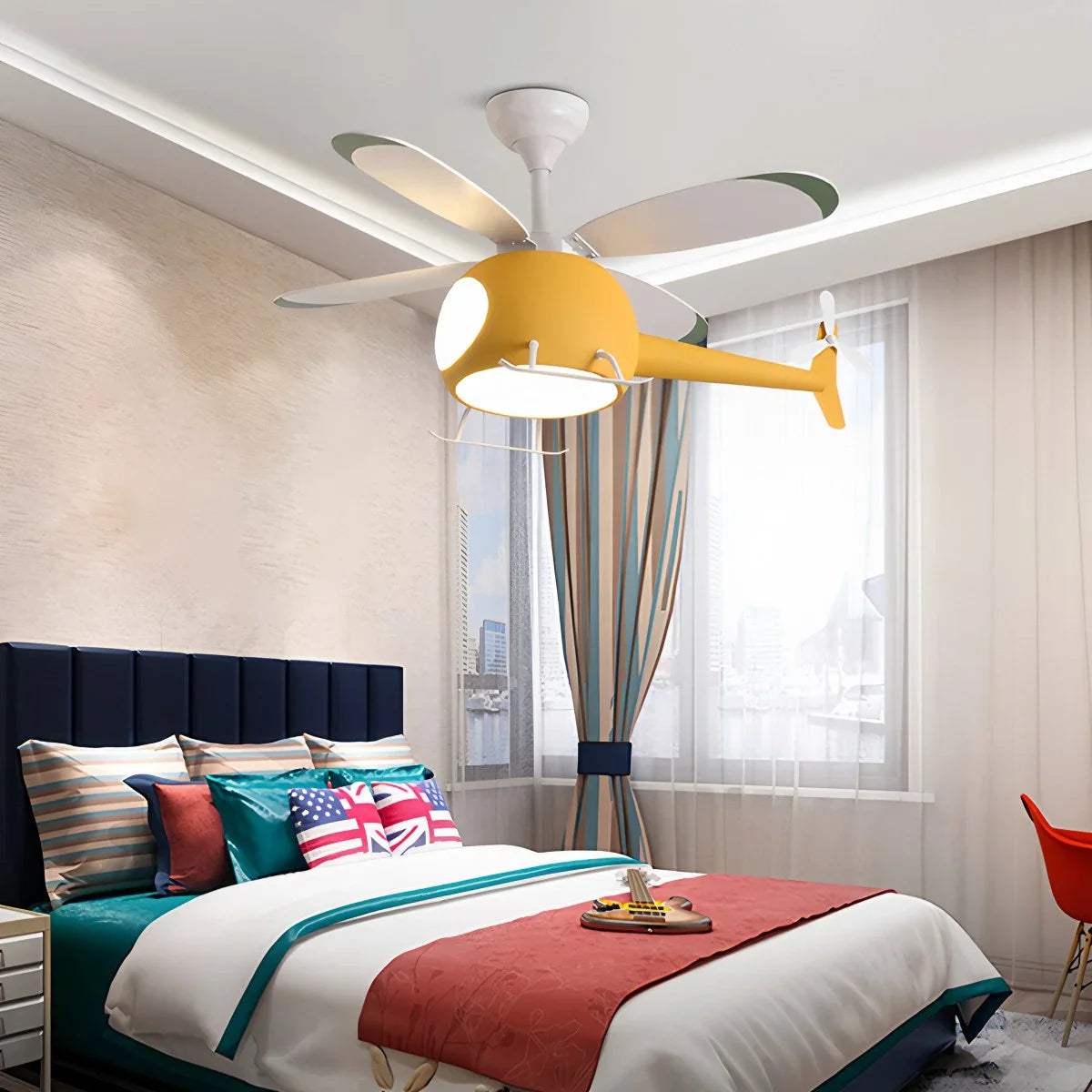 Eloer Airplane Ceiling Fan Lamp for Children’s Room