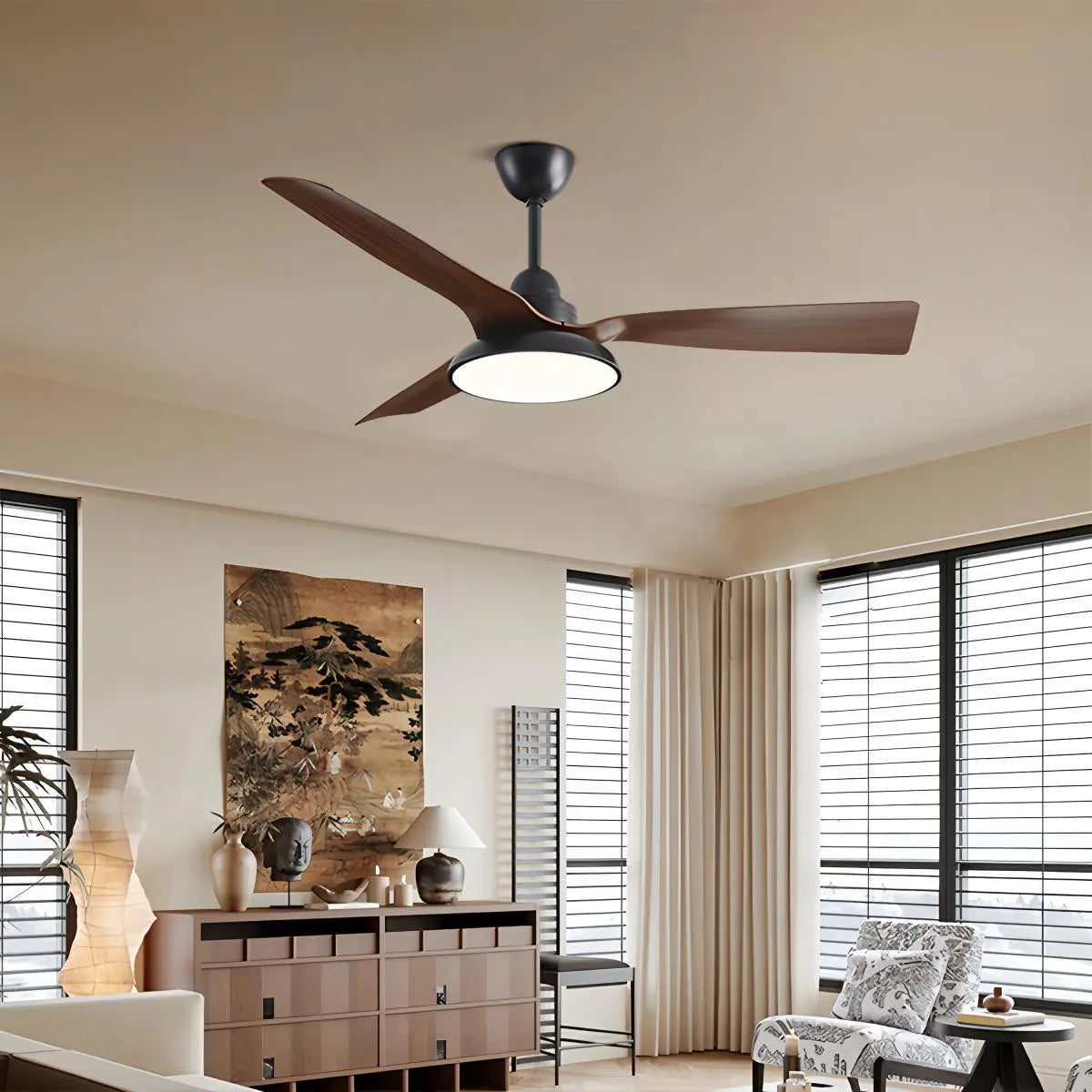 Eloer American Retro Ceiling Fan With Light