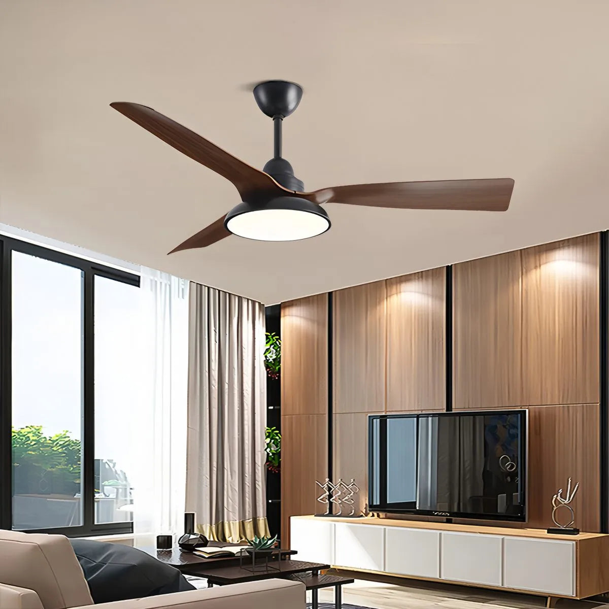Eloer American Retro Ceiling Fan With Light