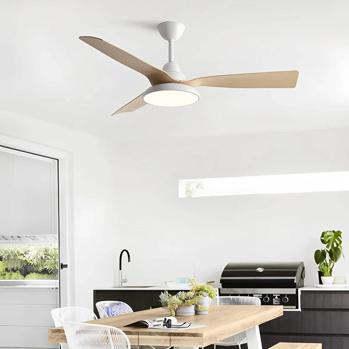 Eloer American Retro Ceiling Fan With Light