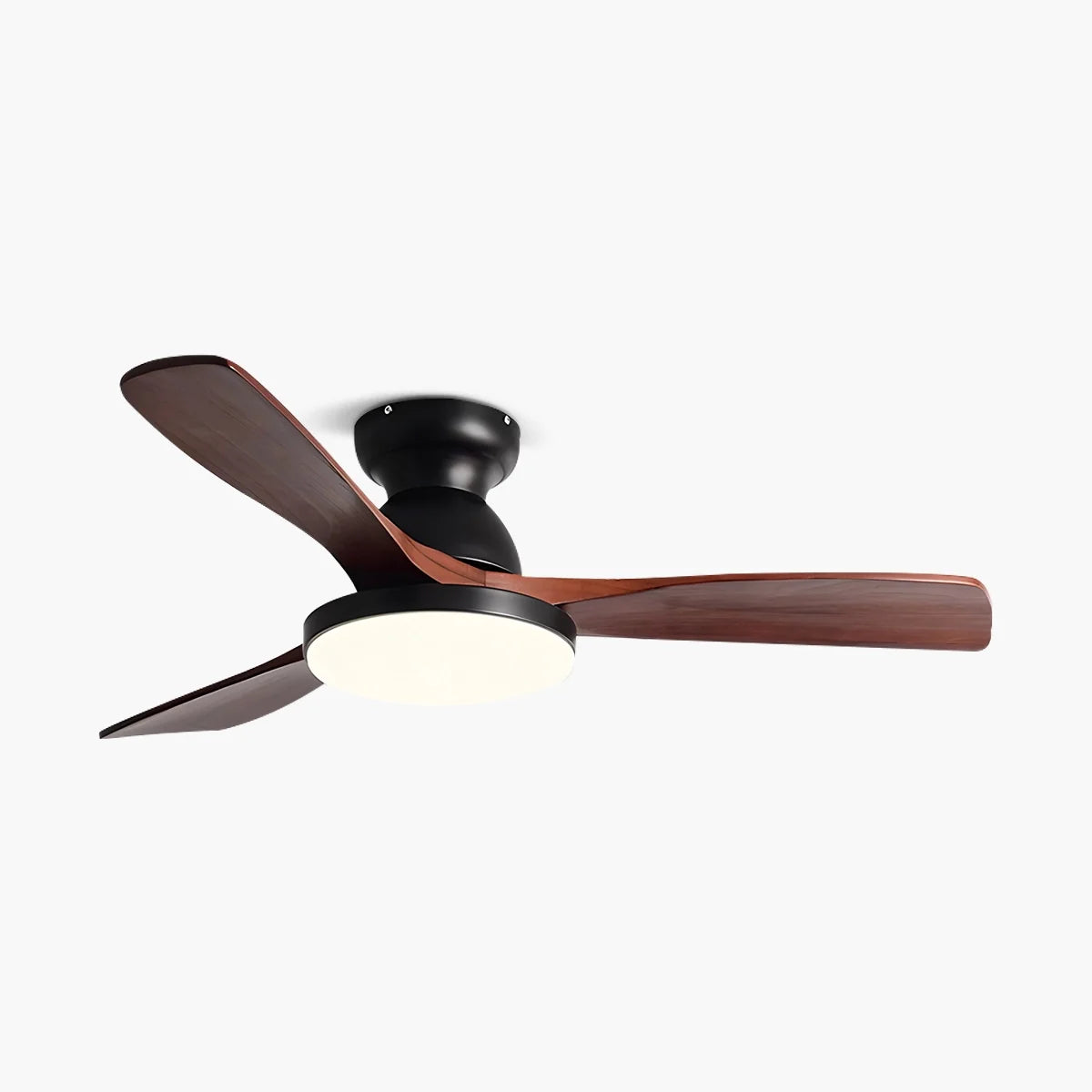 Eloer Vintage 3-leaf Solid Wood Ceiling Fan Lamp