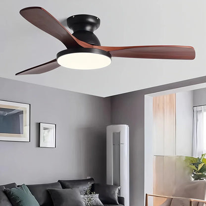 Eloer Vintage 3-leaf Solid Wood Ceiling Fan Lamp