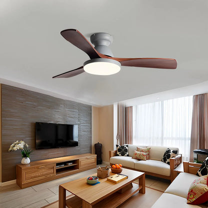 Eloer Vintage 3-leaf Solid Wood Ceiling Fan Lamp