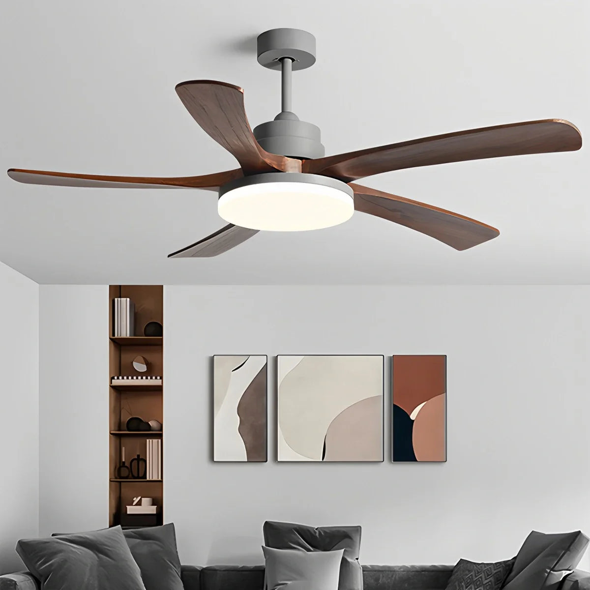 Luvori High Wind Solid Wood Ceiling Fan Light